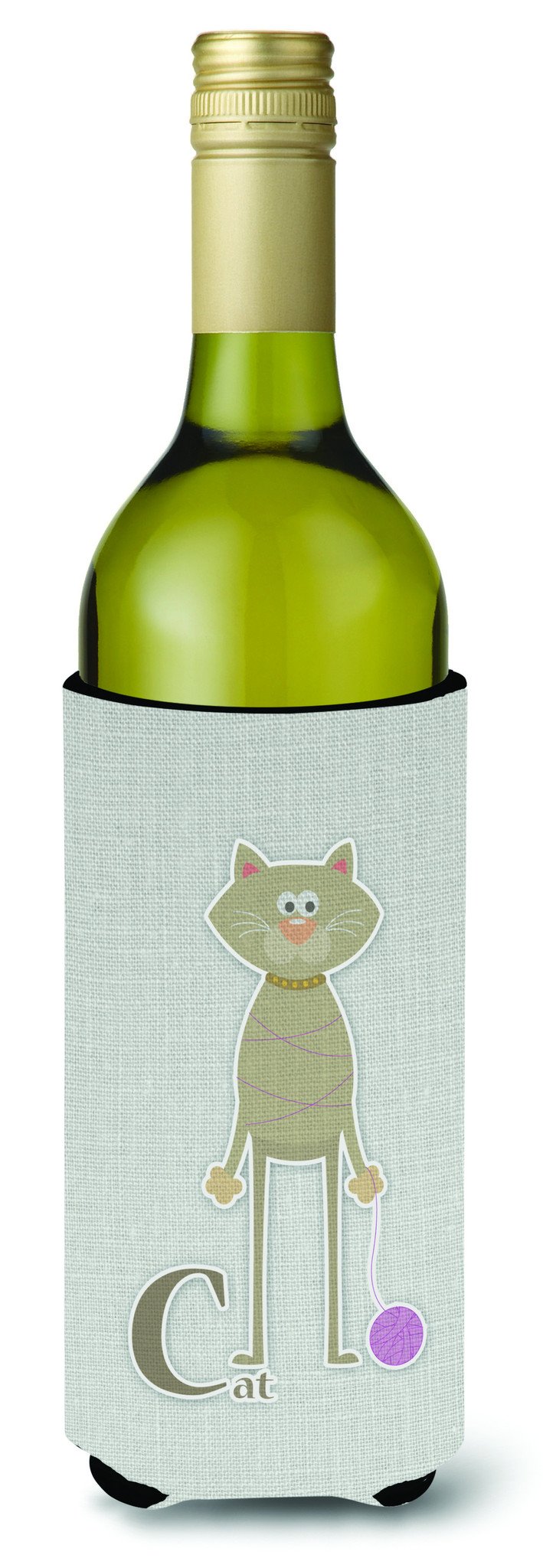 Alphabet C for Cat Wine Bottle Beverge Insulator Hugger BB5728LITERK by Caroline's Treasures