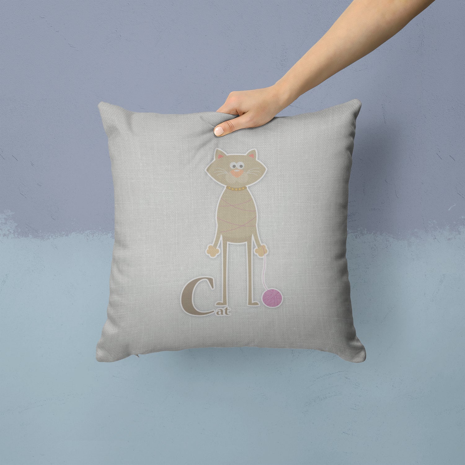 Alphabet C for Cat Fabric Decorative Pillow BB5728PW1414 - the-store.com