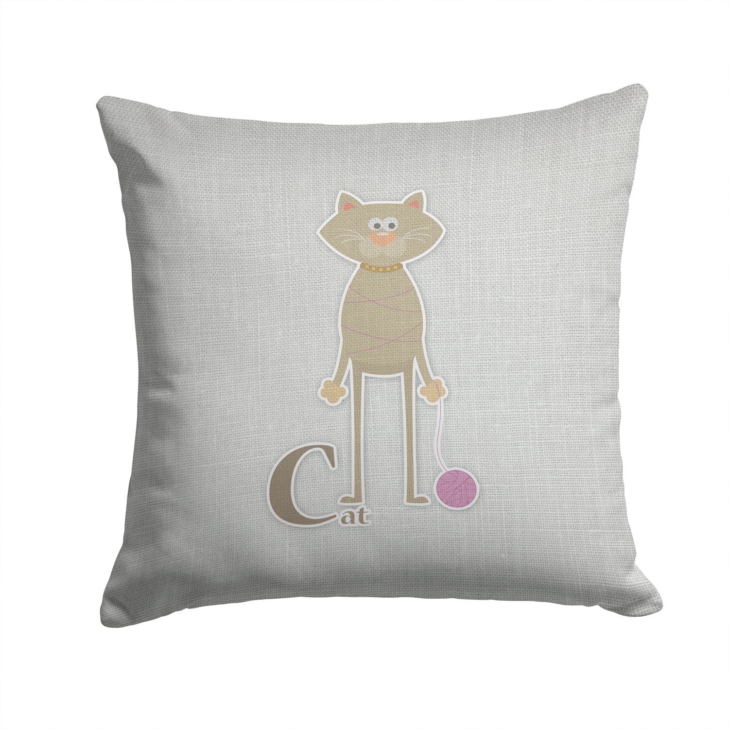 Alphabet C for Cat Fabric Decorative Pillow BB5728PW1414 - the-store.com