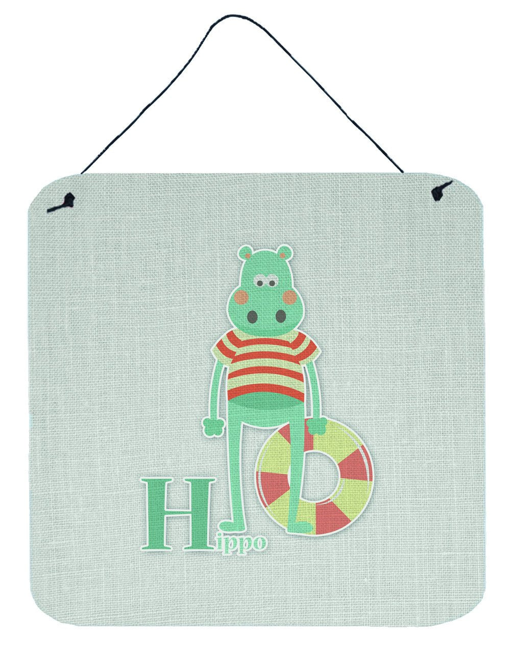 Alphabet H for Hippopotamus Wall or Door Hanging Prints BB5733DS66 by Caroline's Treasures