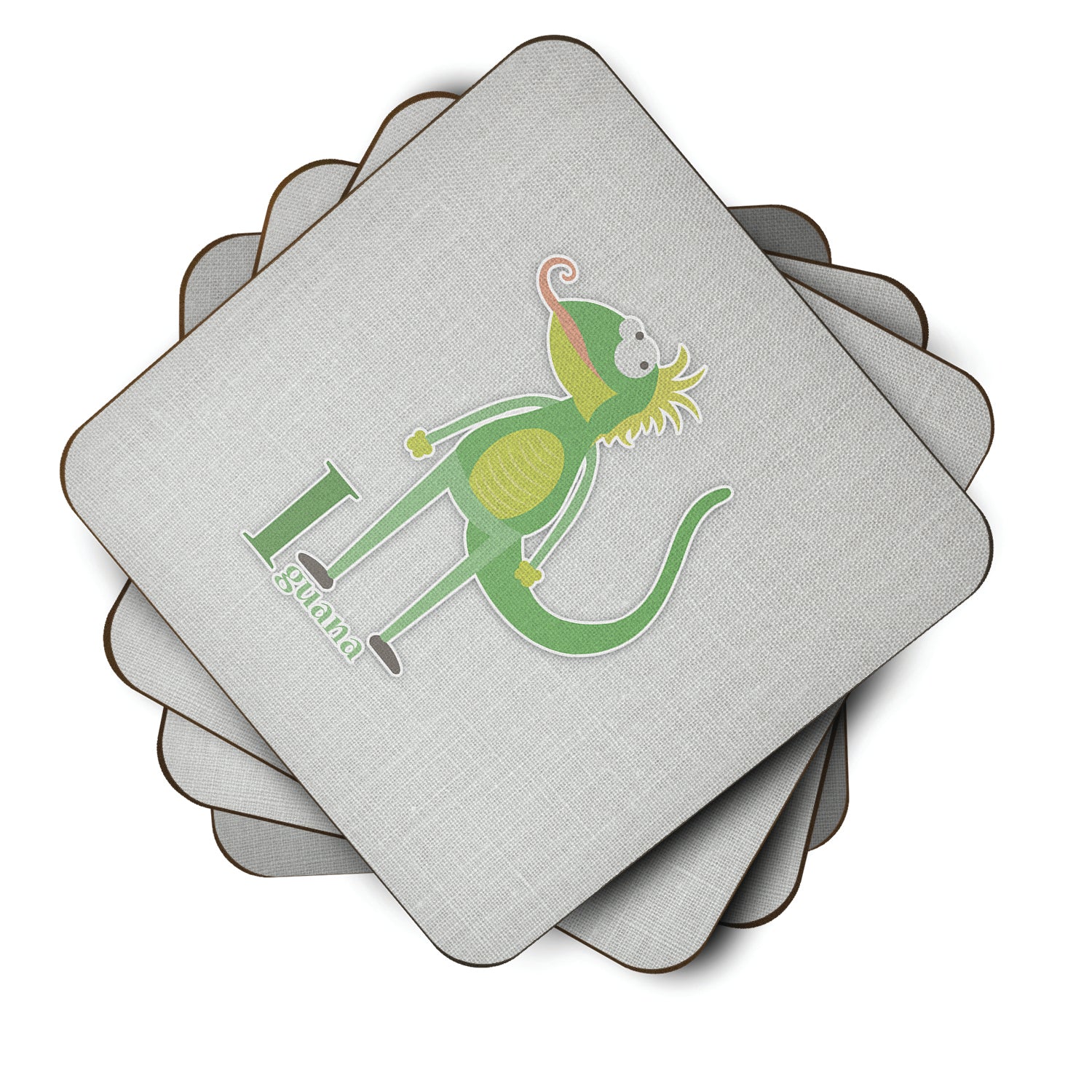 Alphabet I for Iguana Foam Coaster Set of 4 BB5734FC - the-store.com