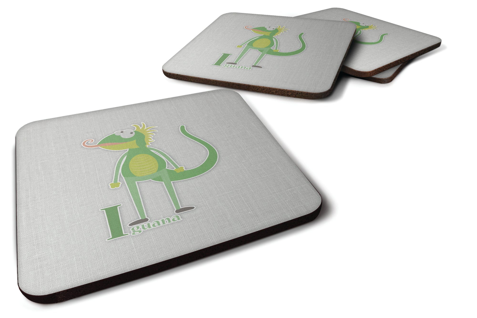 Alphabet I for Iguana Foam Coaster Set of 4 BB5734FC - the-store.com