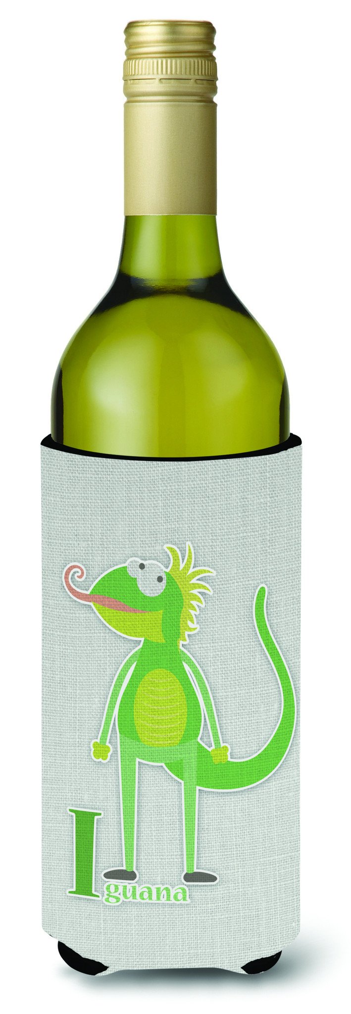 Alphabet I for Iguana Wine Bottle Beverge Insulator Hugger BB5734LITERK by Caroline&#39;s Treasures