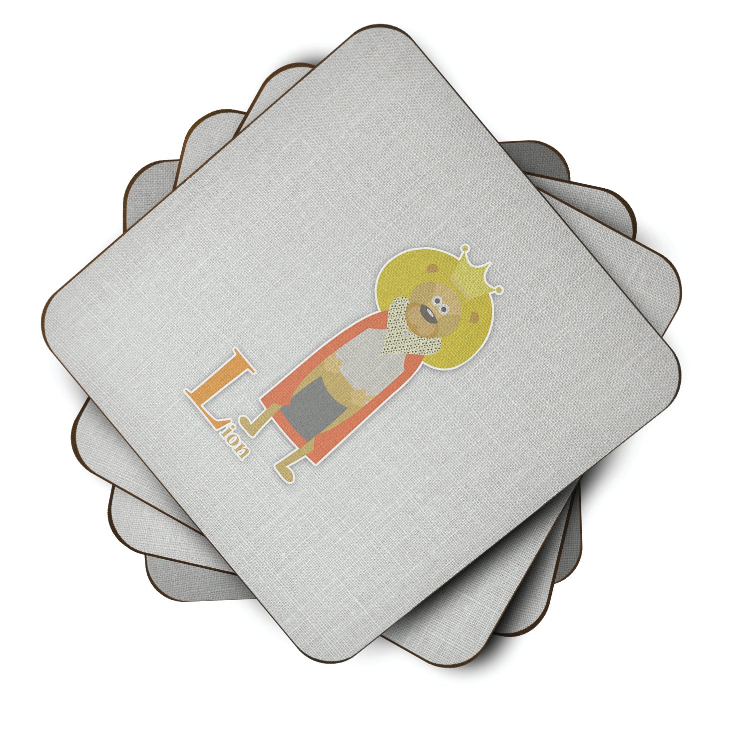 Alphabet L for Lion Foam Coaster Set of 4 BB5737FC - the-store.com