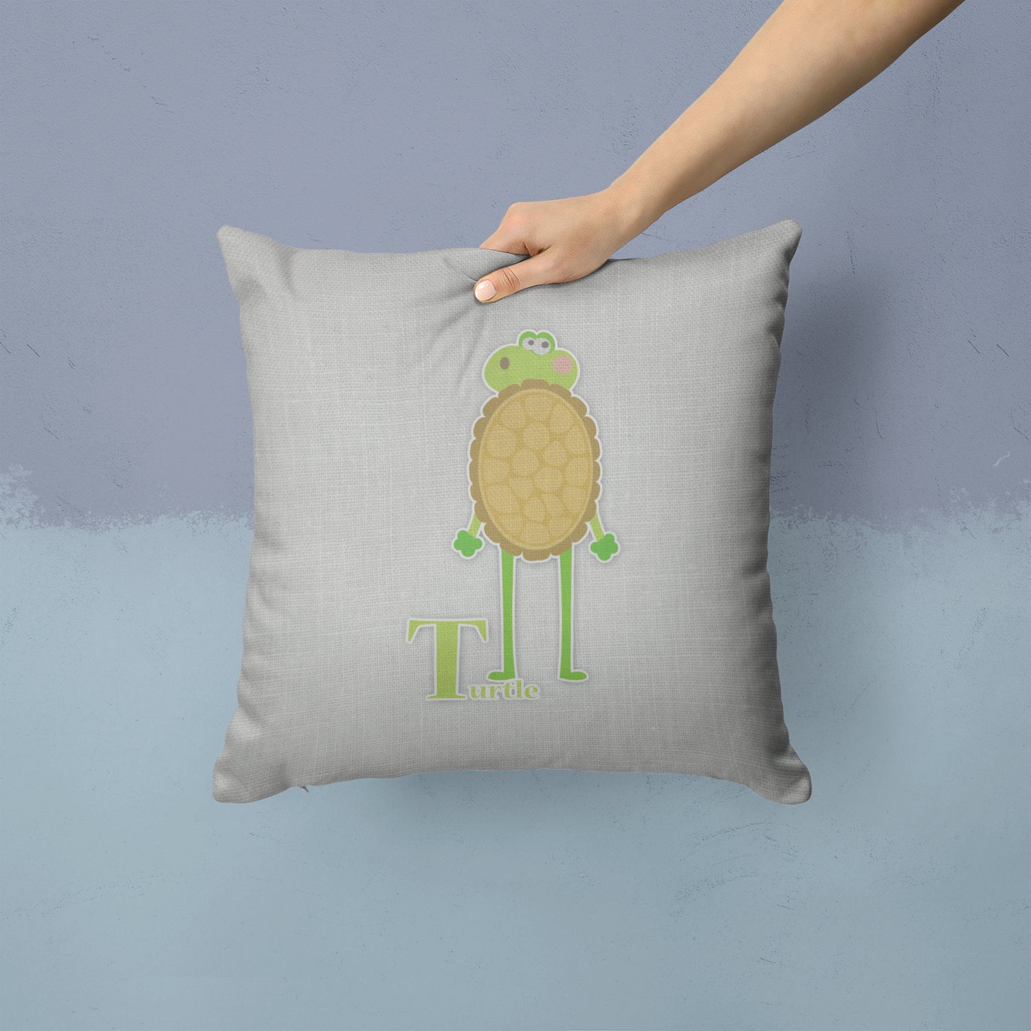 Alphabet T for Turtle Fabric Decorative Pillow BB5745PW1414 - the-store.com