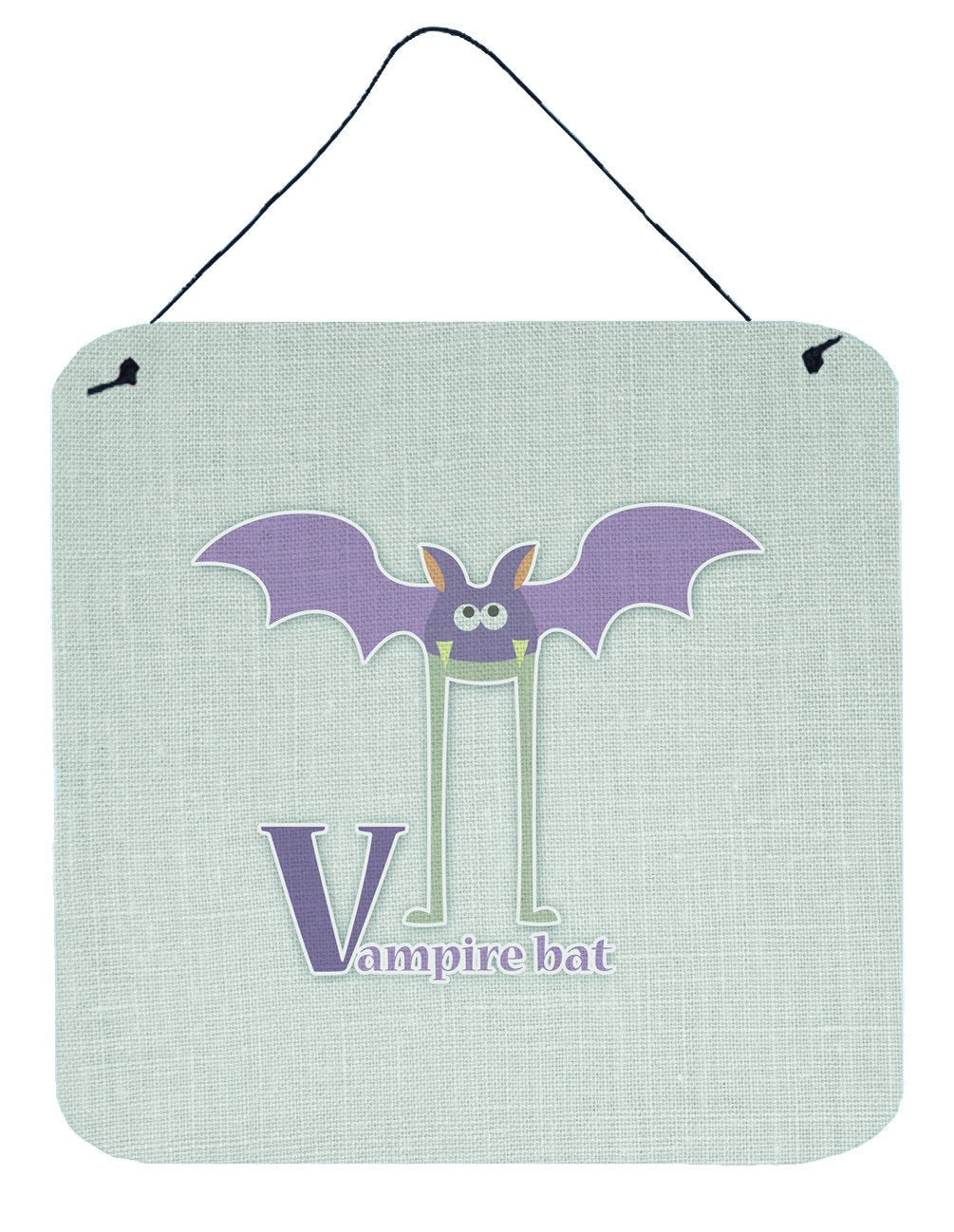 Alphabet V for Vampire Bat Wall or Door Hanging Prints BB5747DS66 by Caroline's Treasures