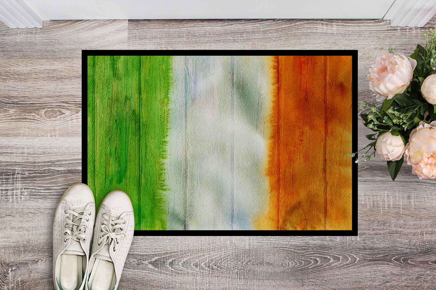 Irish Flag on Wood Indoor or Outdoor Mat 18x27 BB5753MAT - the-store.com