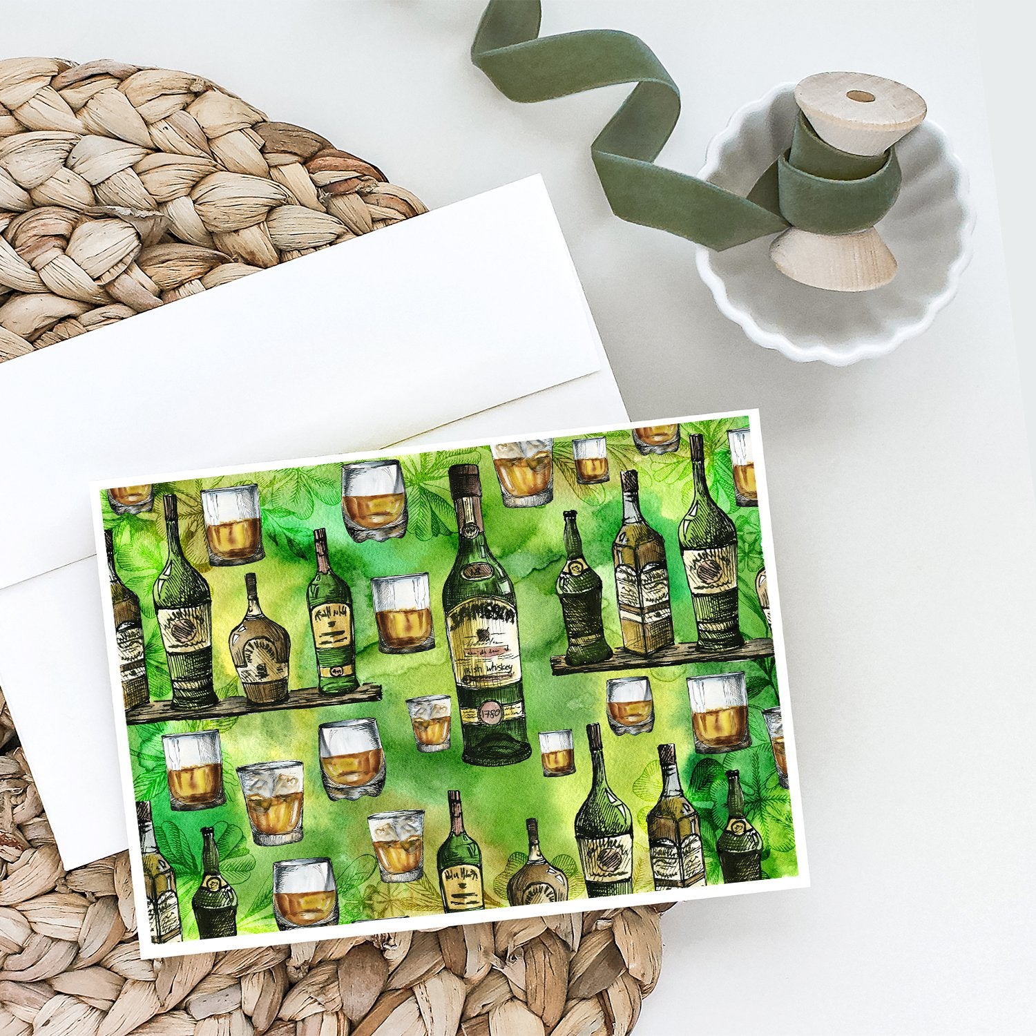 Irish Whiskey Greeting Cards and Envelopes Pack of 8 - the-store.com