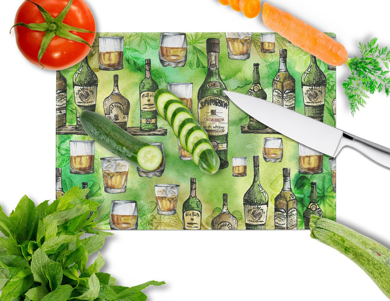 Irish Whiskey Glass Cutting Board Large BB5757LCB by Caroline's Treasures