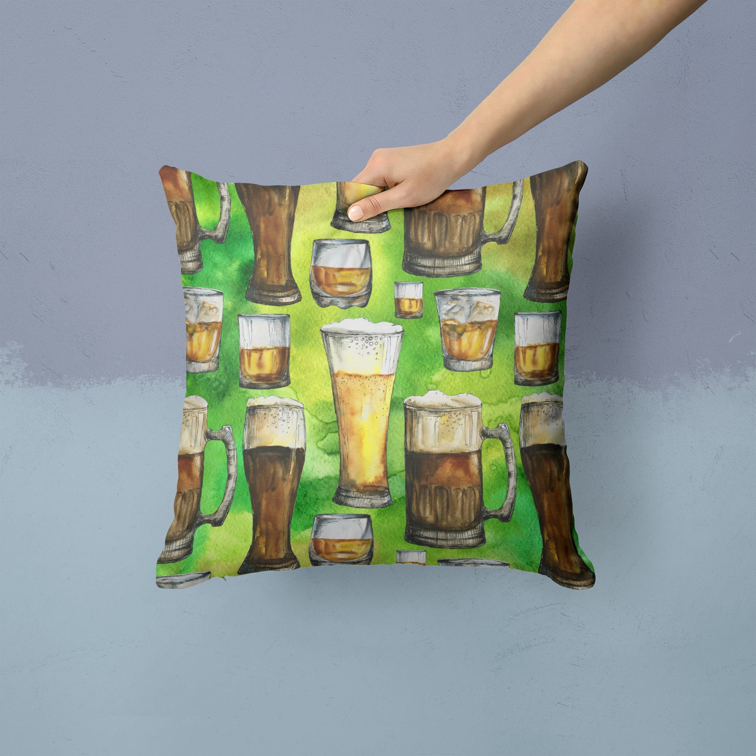 Irish Beers Fabric Decorative Pillow BB5758PW1414 - the-store.com