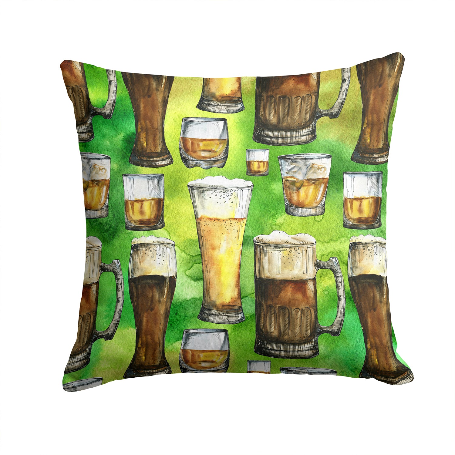 Irish Beers Fabric Decorative Pillow BB5758PW1414 - the-store.com