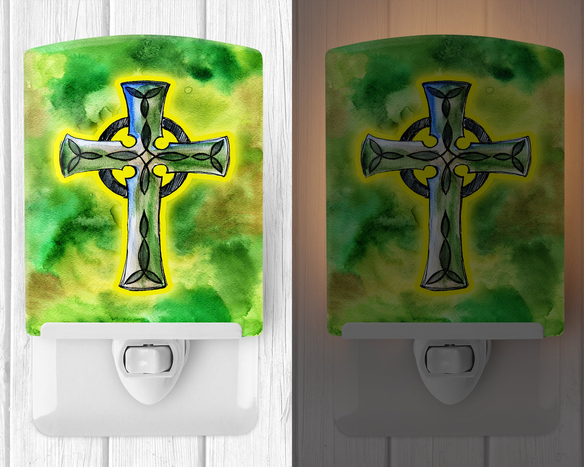 Irish Celtic Cross Ceramic Night Light BB5764CNL - the-store.com