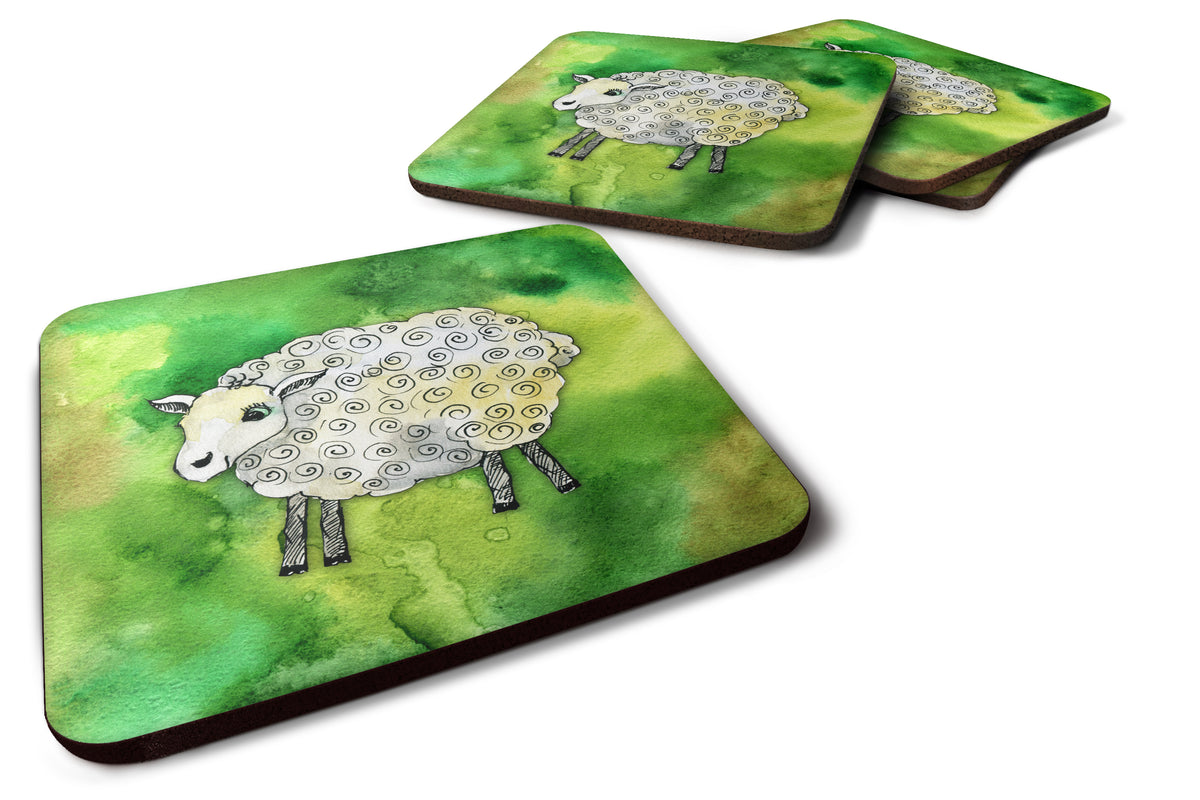 Irish Sheep Foam Coaster Set of 4 BB5768FC - the-store.com