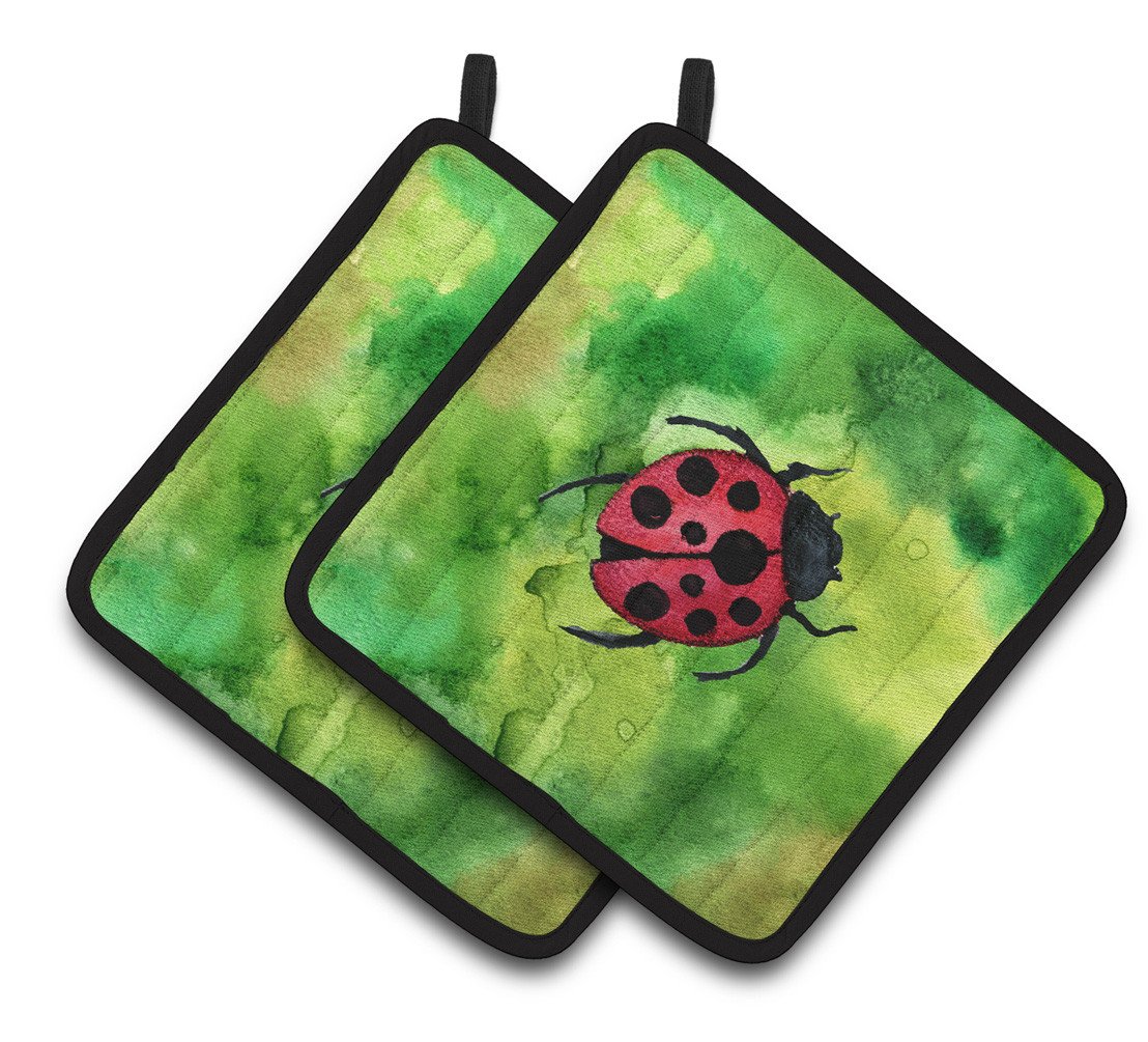 Irish Lady Bug Pair of Pot Holders BB5770PTHD by Caroline's Treasures