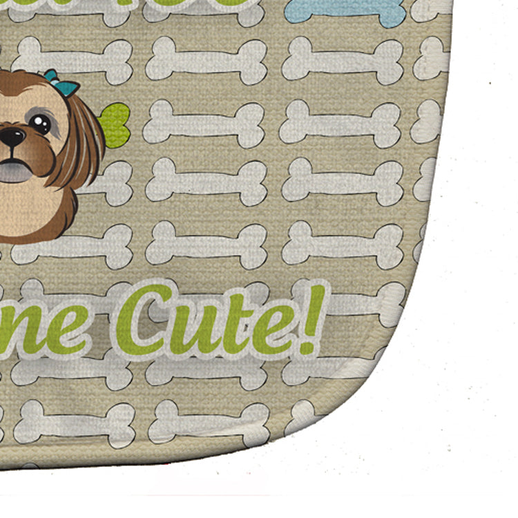 Too Cute Chocolate Brown Shih Tzu Baby Bib BB5818BIB - the-store.com