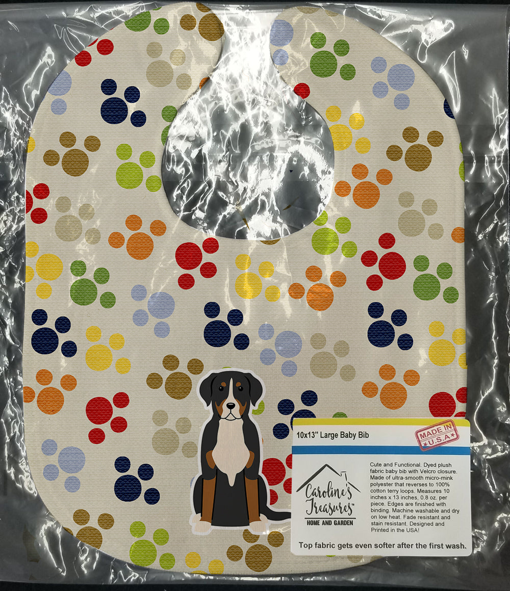 Pawprints Greater Swiss Mountain Dog Baby Bib BB5866BIB - the-store.com