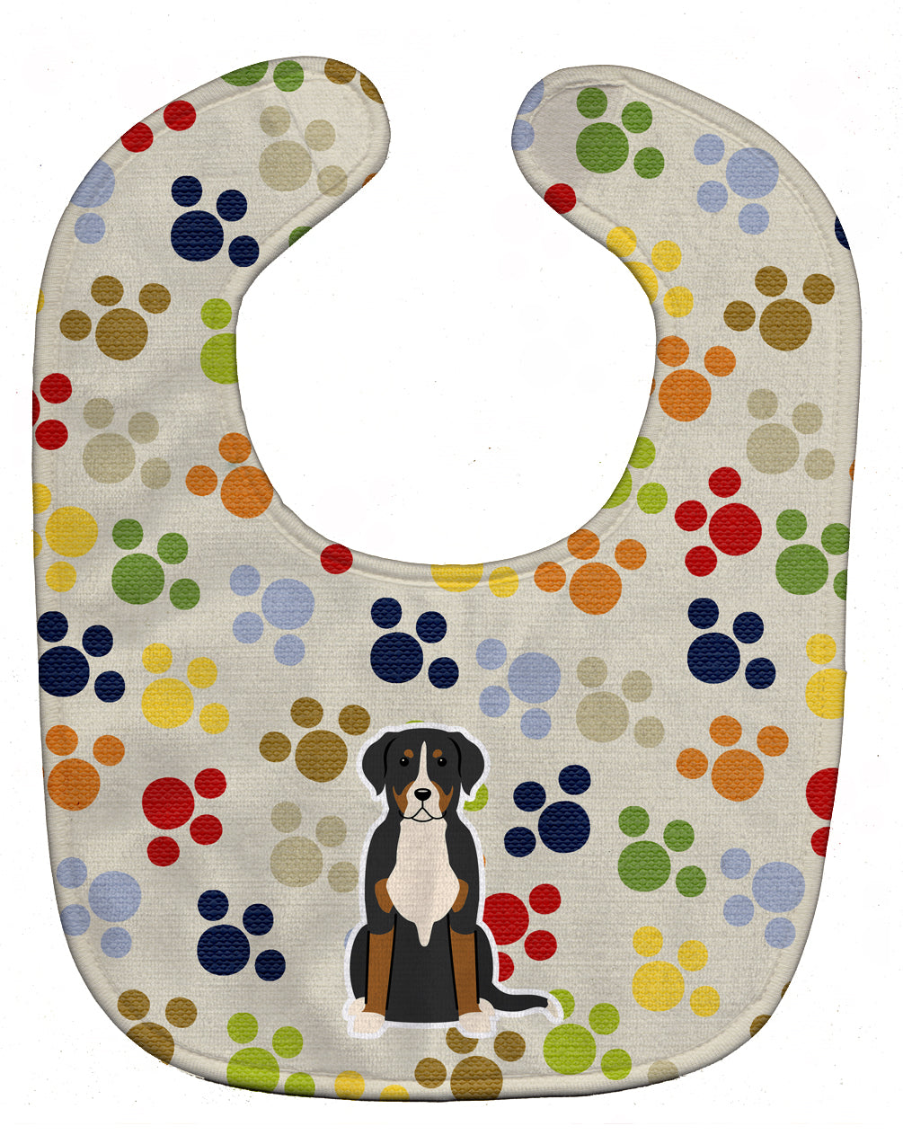 Pawprints Greater Swiss Mountain Dog Baby Bib BB5866BIB - the-store.com