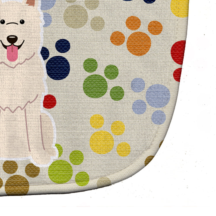 Pawprints White German Shepherd Baby Bib BB5874BIB - the-store.com