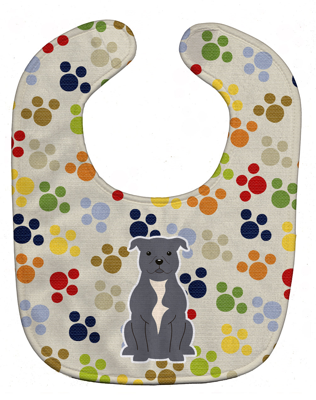 Pawprints Staffordshire Bull Terrier Blue Baby Bib BB5875BIB - the-store.com