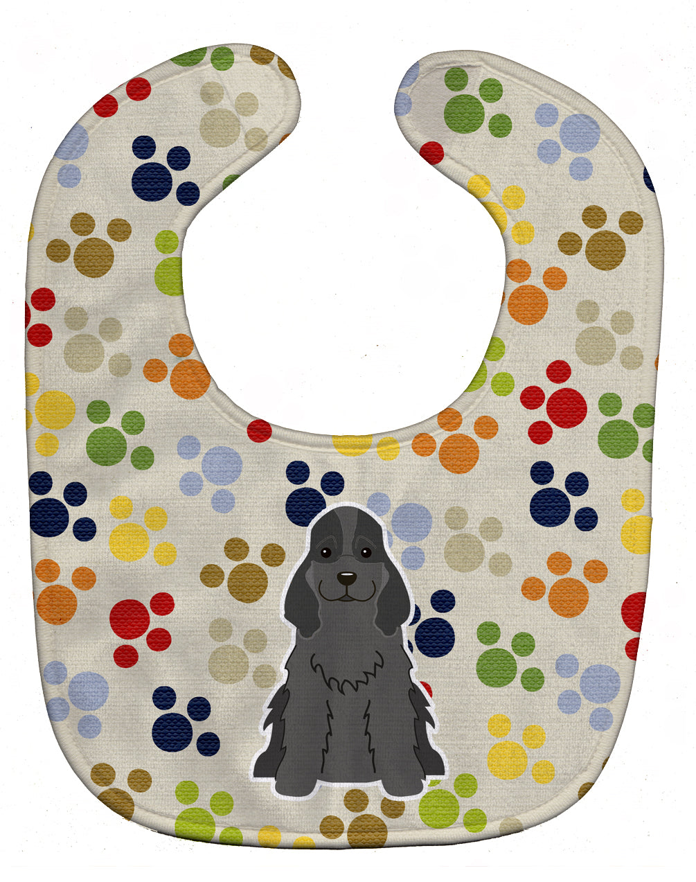 Pawprints Cocker Spaniel Black Baby Bib BB5921BIB - the-store.com