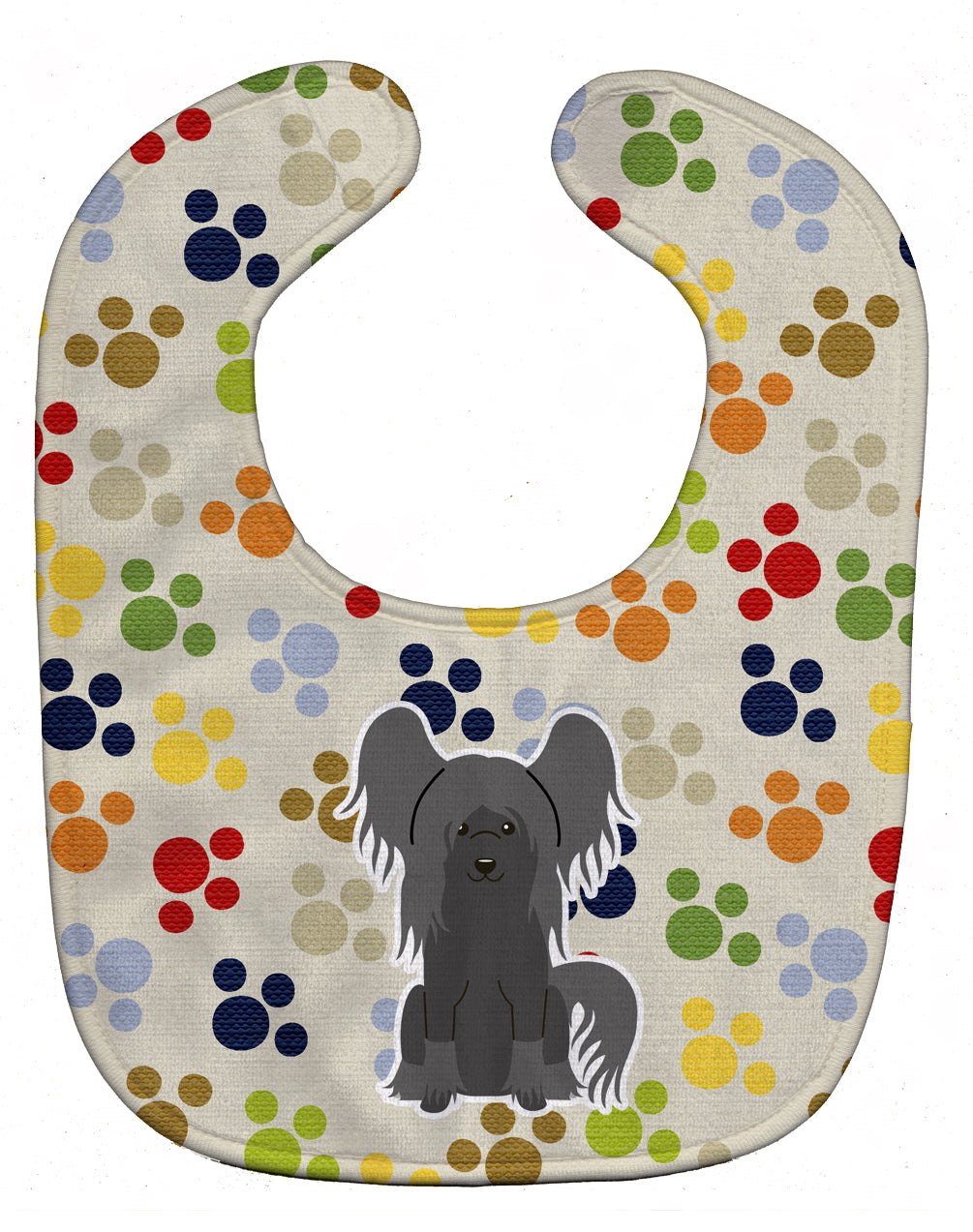 Pawprints Chinese Crested Black Baby Bib BB5941BIB - the-store.com