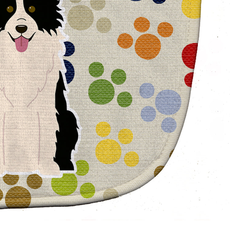 Pawprints Border Collie Black White Baby Bib BB5947BIB - the-store.com