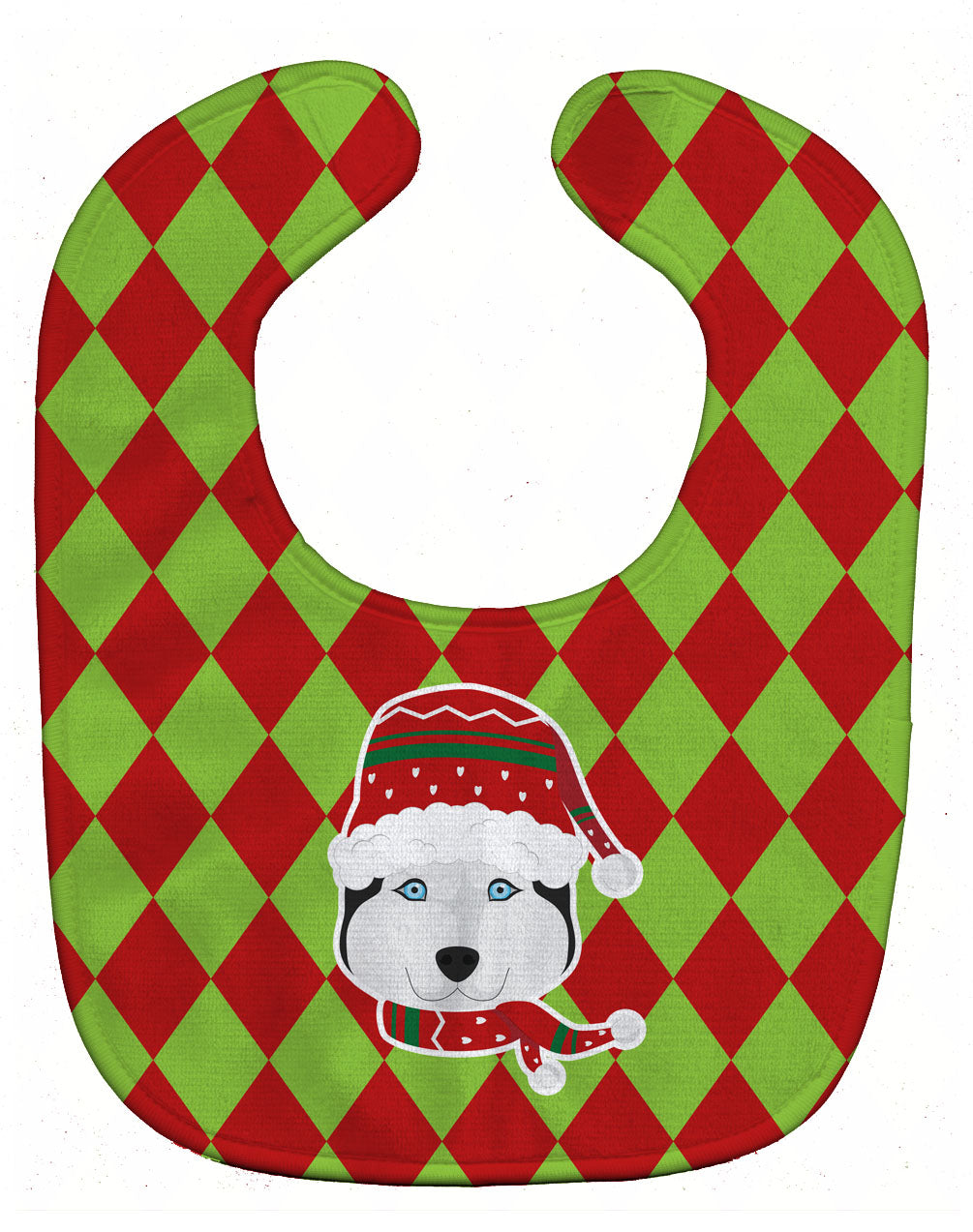 Christmas Siberian Husky Baby Bib BB5990BIB - the-store.com