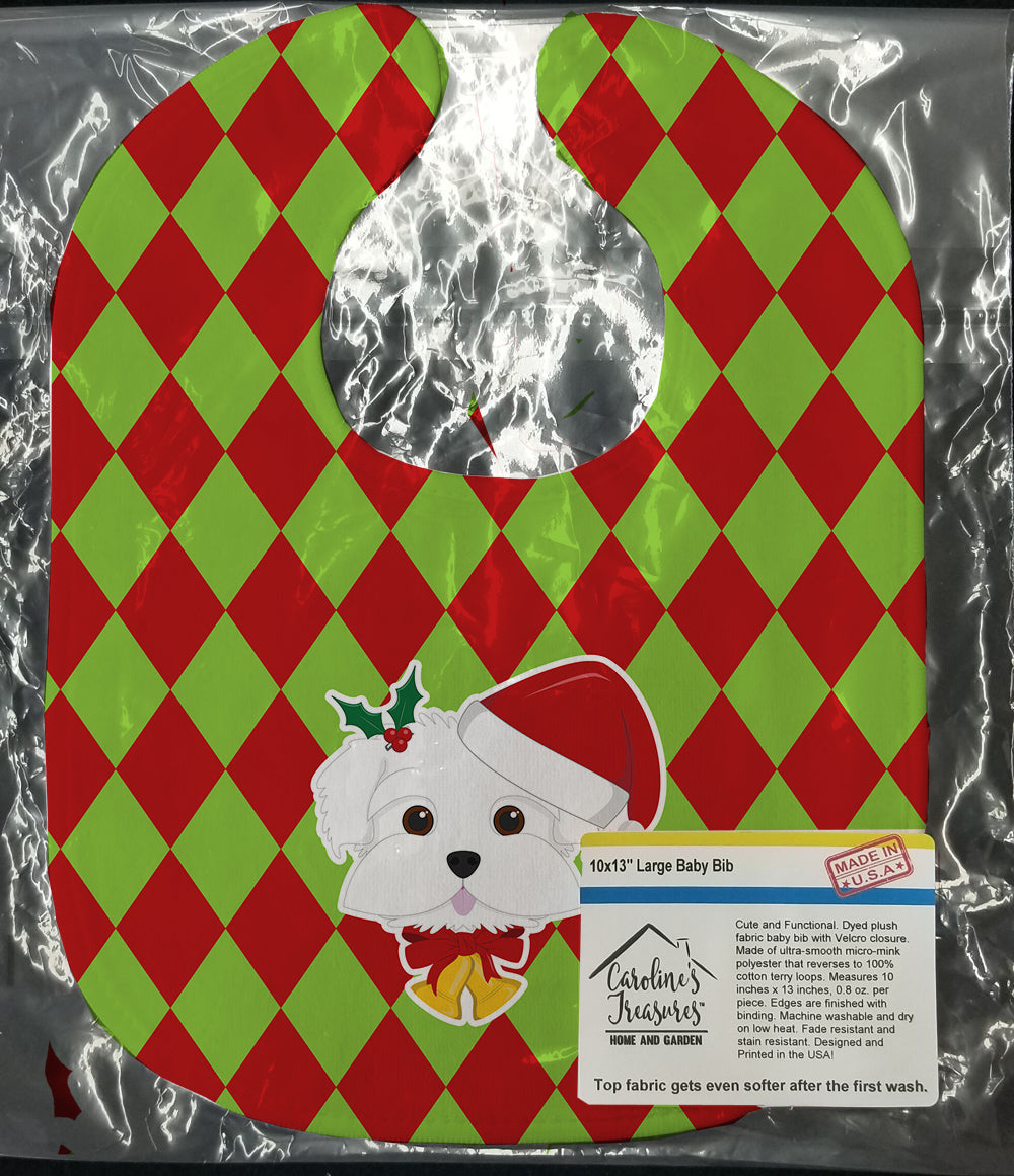 Christmas Maltese Baby Bib BB5993BIB - the-store.com