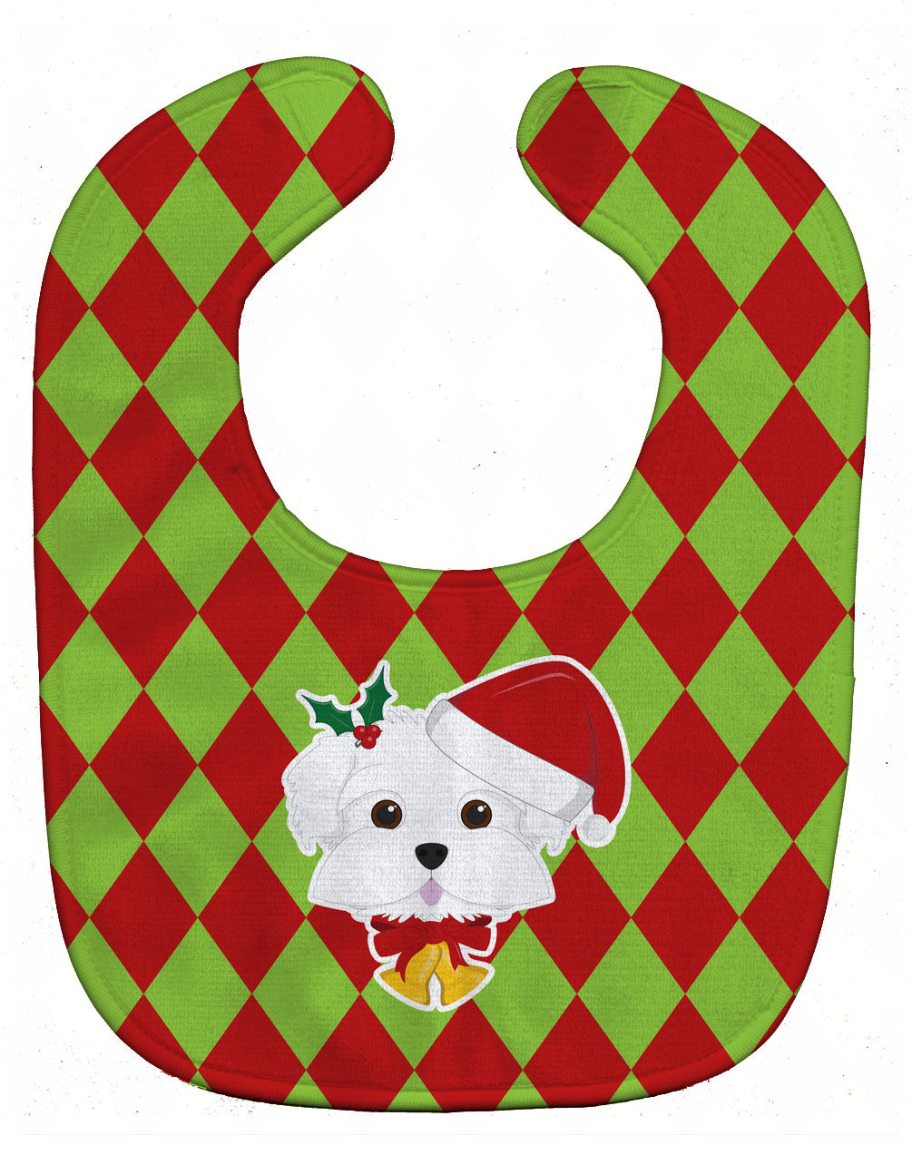 Christmas Maltese Baby Bib BB5993BIB - the-store.com