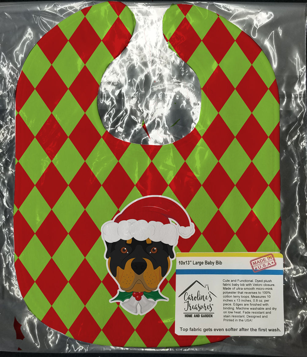 Christmas Rottweiler Baby Bib BB5997BIB - the-store.com