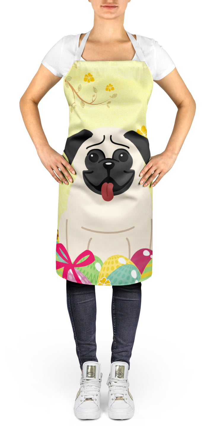 Easter Eggs Pug Cream Apron BB6004APRON  the-store.com.