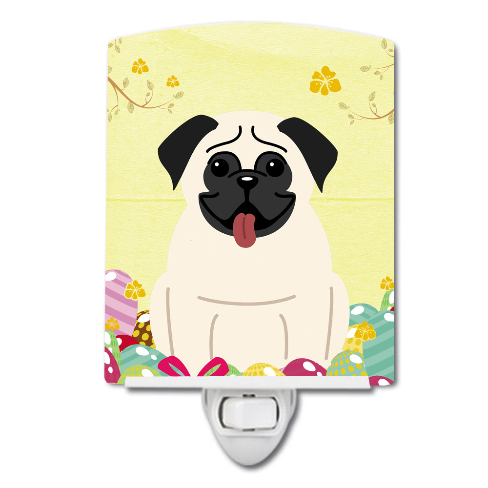 Easter Eggs Pug Cream Ceramic Night Light BB6004CNL - the-store.com