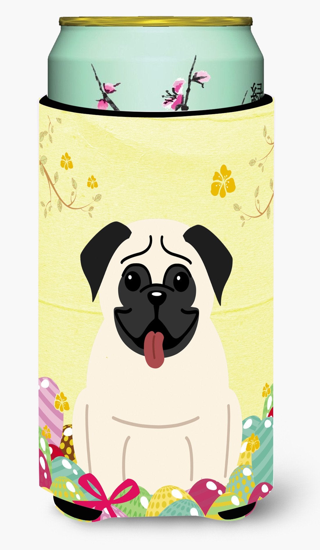 Easter Eggs Pug Cream Tall Boy Beverage Insulator Hugger BB6004TBC by Caroline's Treasures