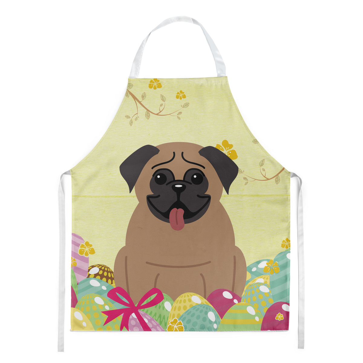 Easter Eggs Pug Brown Apron BB6005APRON  the-store.com.