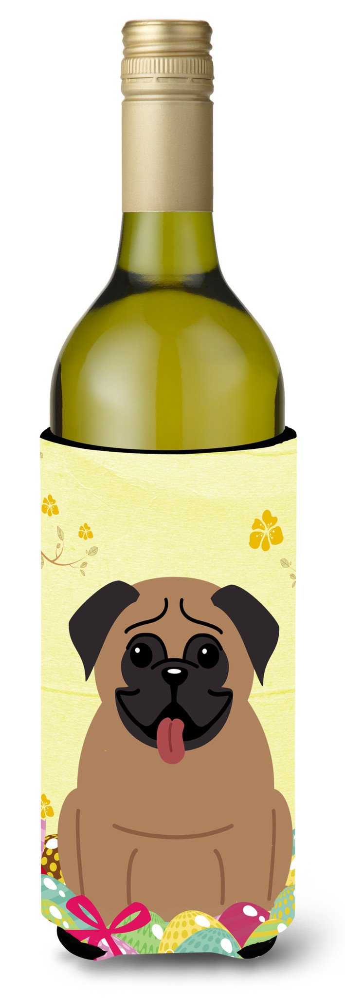 Easter Eggs Pug Brown Wine Bottle Beverge Insulator Hugger BB6005LITERK by Caroline's Treasures