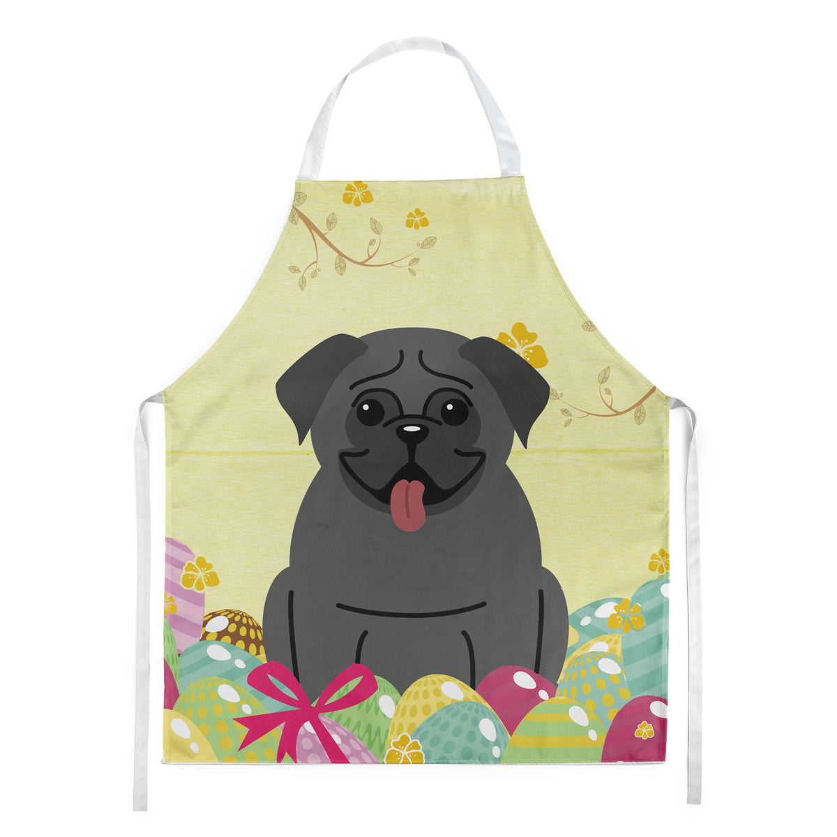 Easter Eggs Pug Black Apron BB6006APRON  the-store.com.