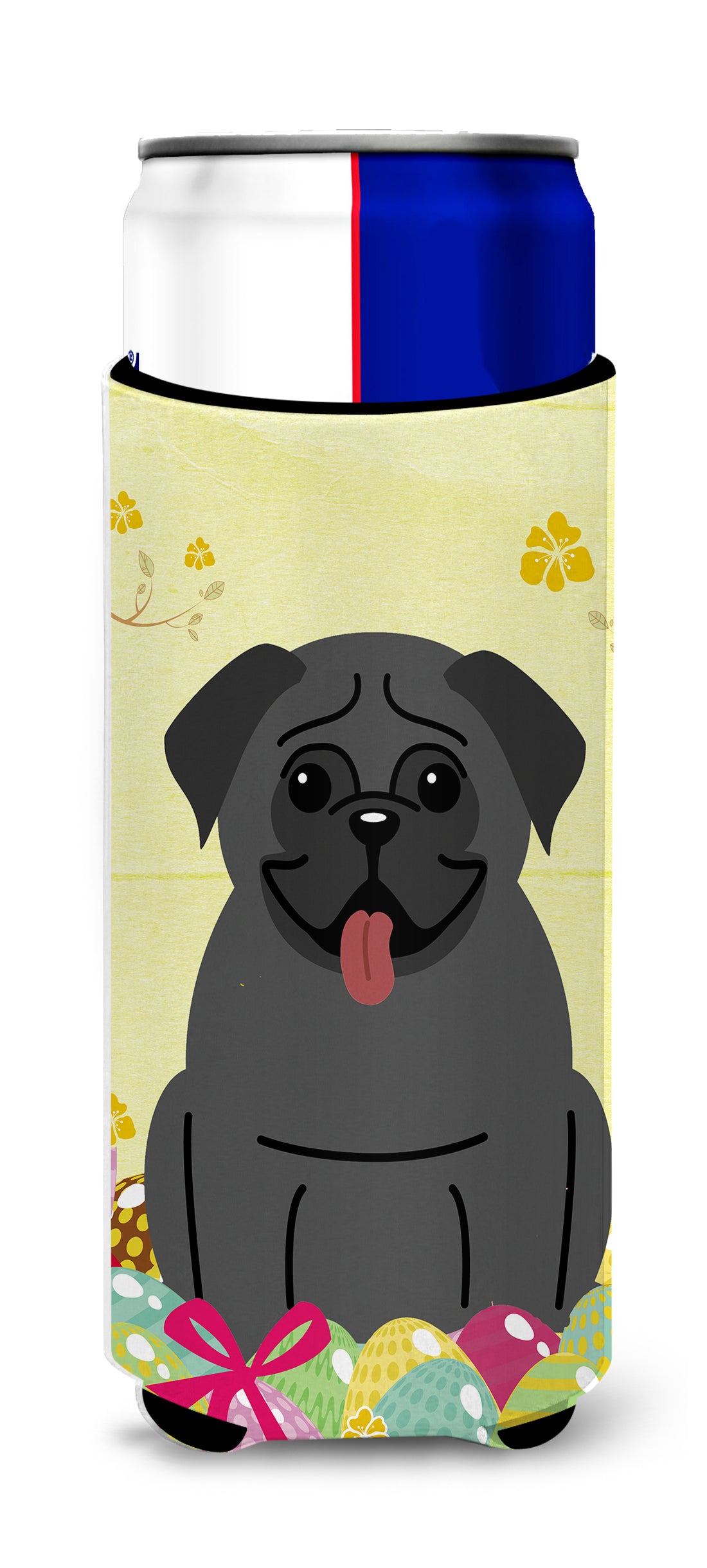 Easter Eggs Pug Black  Ultra Hugger for slim cans BB6006MUK  the-store.com.