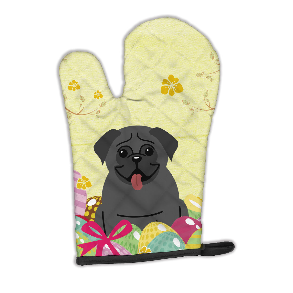 Easter Eggs Pug Black Oven Mitt BB6006OVMT  the-store.com.