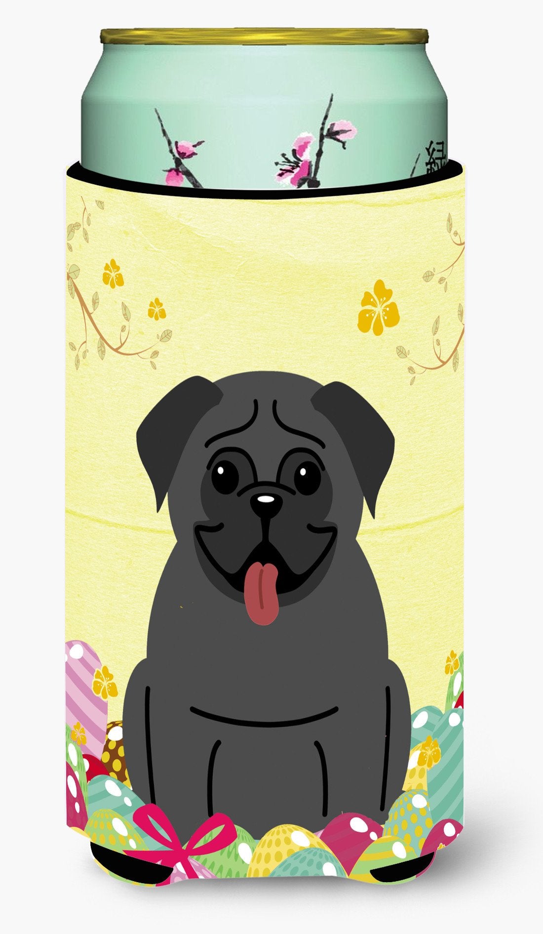 Easter Eggs Pug Black Tall Boy Beverage Insulator Hugger BB6006TBC by Caroline's Treasures