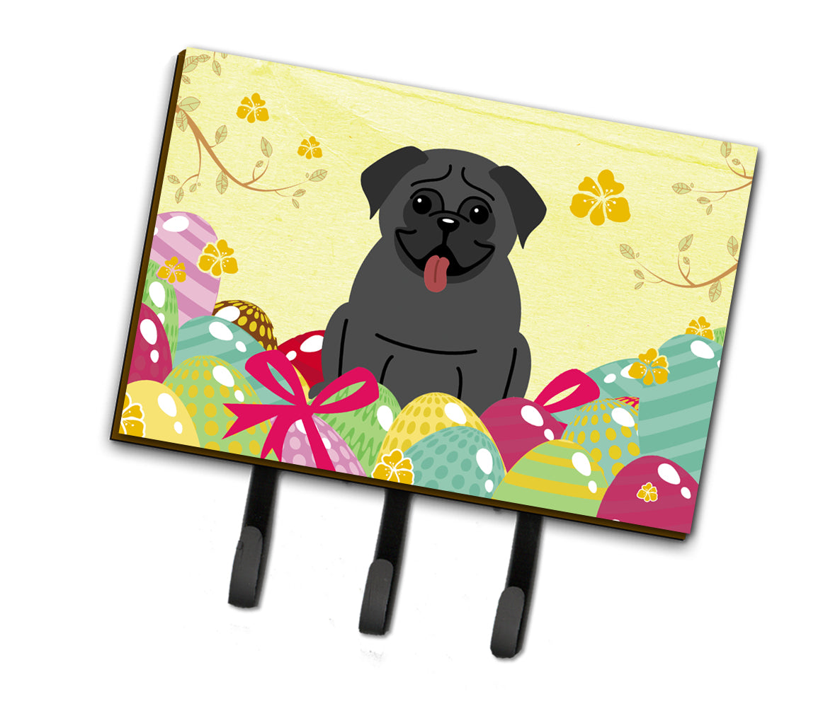 Easter Eggs Pug Black Leash or Key Holder BB6006TH68  the-store.com.