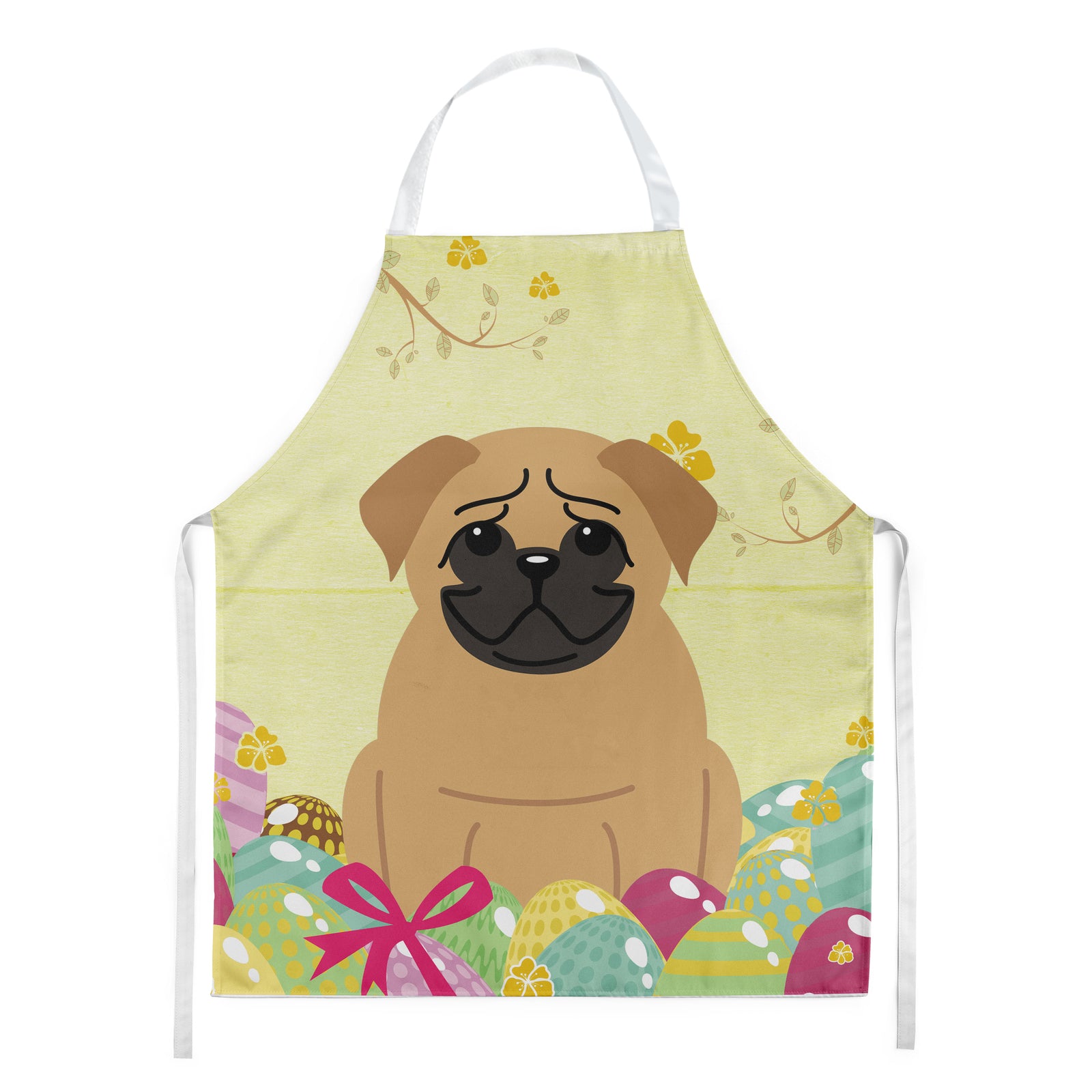 Easter Eggs Pug Brown Apron BB6007APRON  the-store.com.