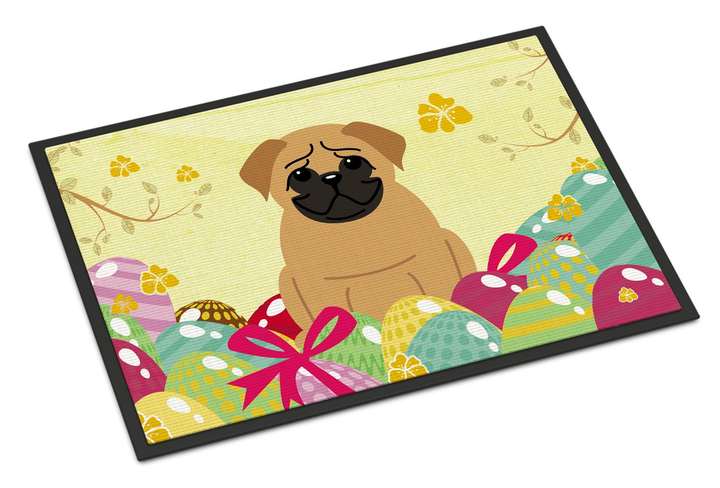 Easter Eggs Pug Brown Indoor or Outdoor Mat 24x36 BB6007JMAT by Caroline's Treasures