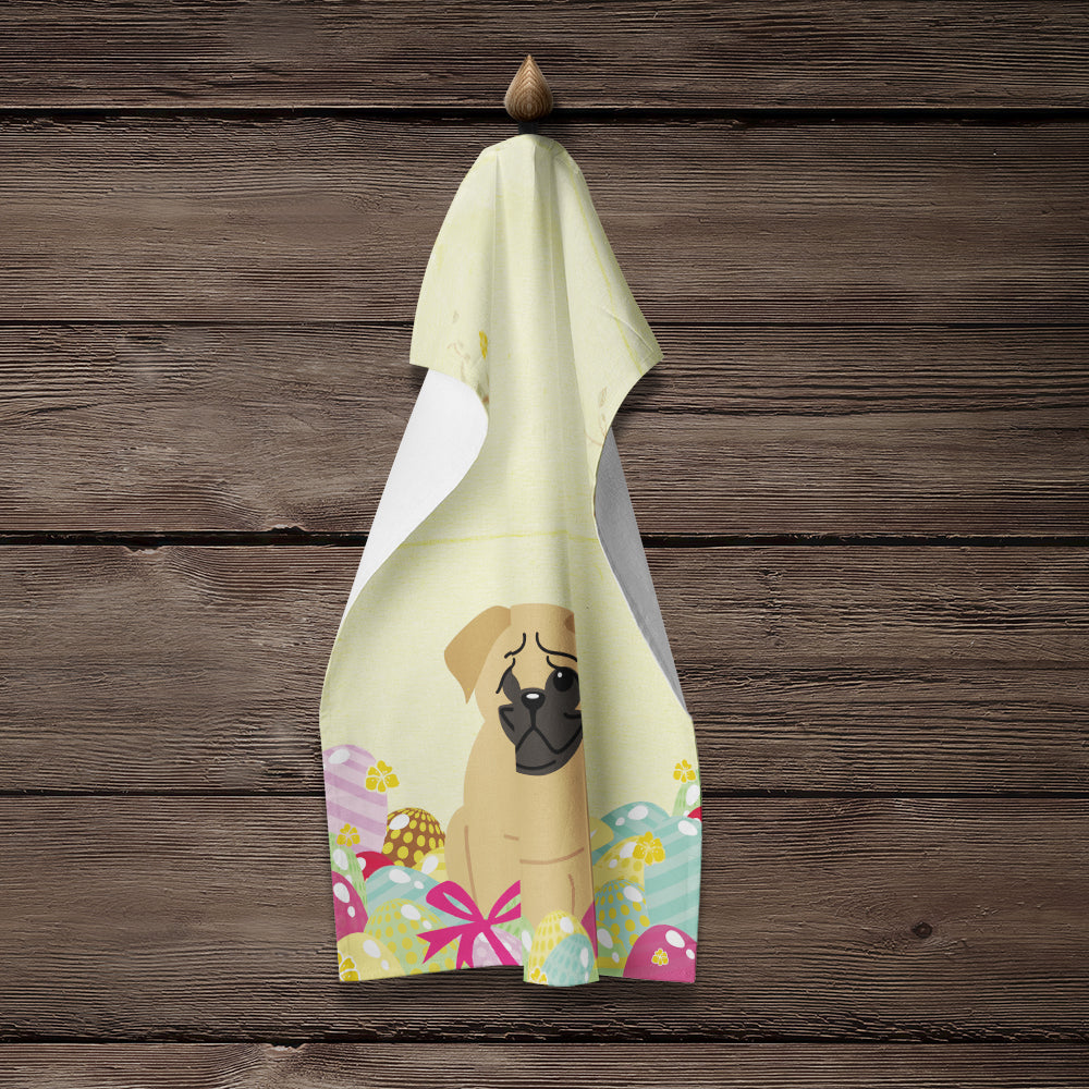 Easter Eggs Pug Brown Kitchen Towel BB6007KTWL - the-store.com