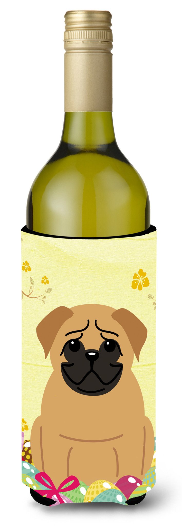 Easter Eggs Pug Brown Wine Bottle Beverge Insulator Hugger BB6007LITERK by Caroline's Treasures