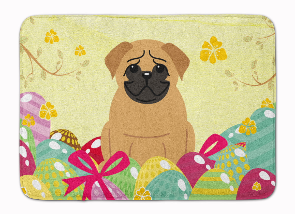 Easter Eggs Pug Brown Machine Washable Memory Foam Mat BB6007RUG - the-store.com