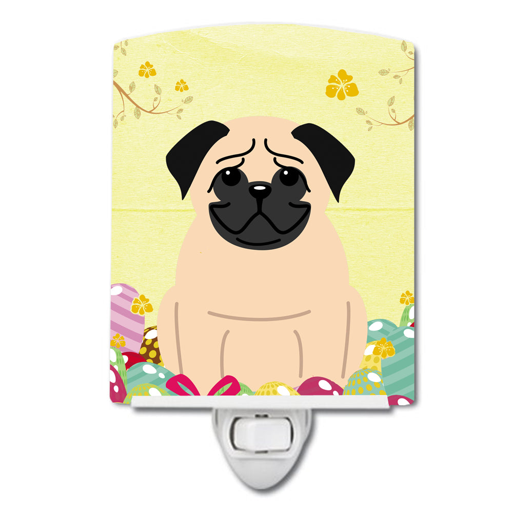 Easter Eggs Pug Fawn Ceramic Night Light BB6008CNL - the-store.com