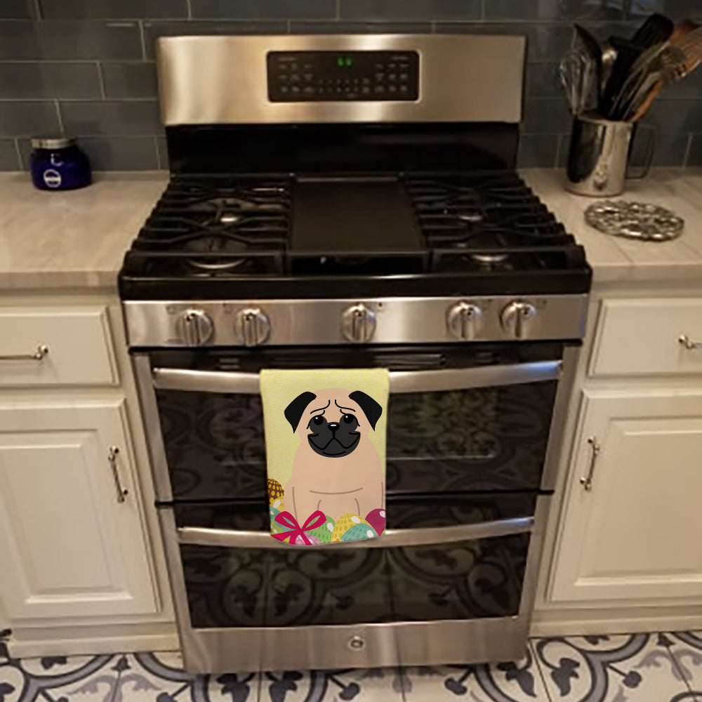 Easter Eggs Pug Fawn Kitchen Towel BB6008KTWL - the-store.com