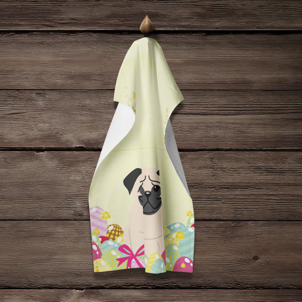 Easter Eggs Pug Fawn Kitchen Towel BB6008KTWL - the-store.com