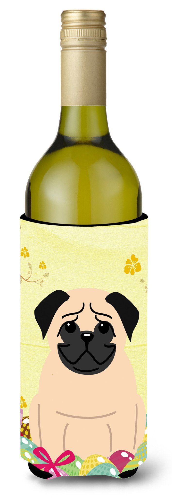 Easter Eggs Pug Fawn Wine Bottle Beverge Insulator Hugger BB6008LITERK by Caroline's Treasures