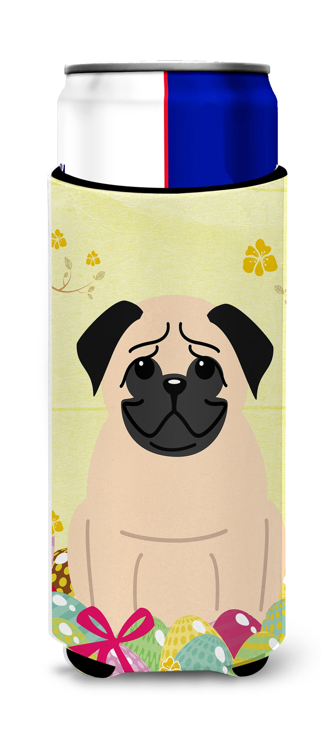 Easter Eggs Pug Fawn  Ultra Hugger for slim cans BB6008MUK  the-store.com.